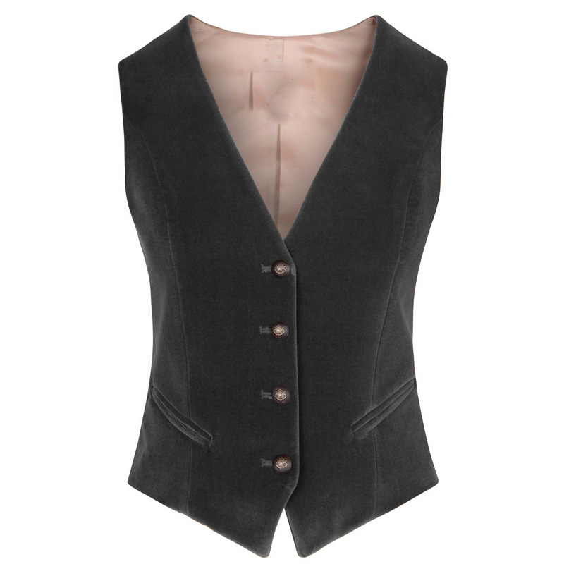 Women's Velvet Vest V-neck 4 B - Womens Blazer recension och pris