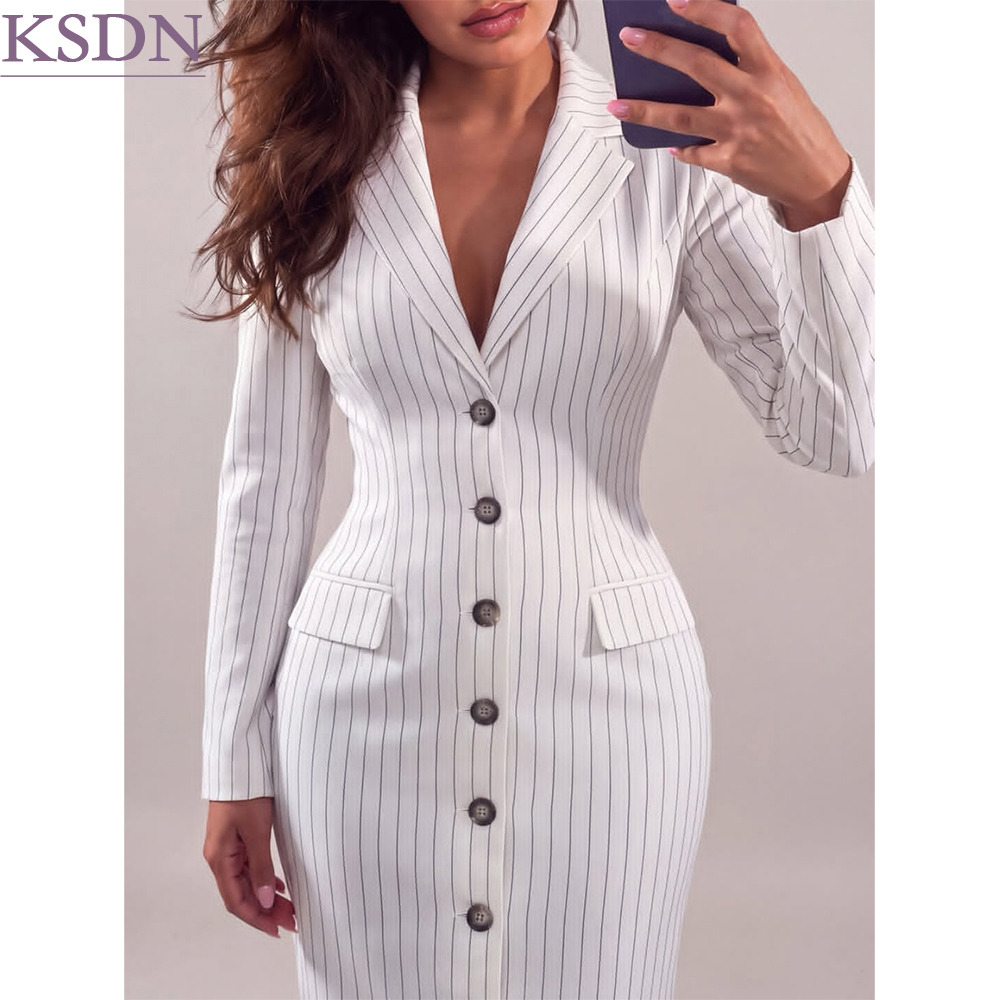 Luxury White Stripe Women's Ma - Womens Blazer recension och pris